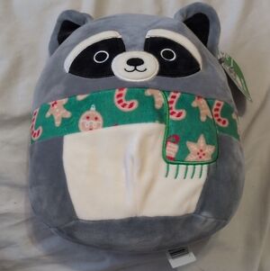 Squishmallows Rocky The Raccoon Christmas Scarf WITH TAGS Plush Stuffed Animal